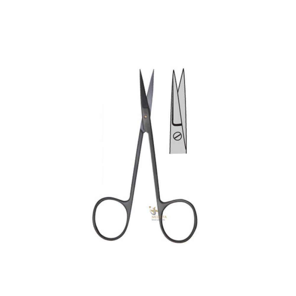 thumbnail image 2 of 4.5" Straight Iris Scissors – Black Coated Surgical Instrument (S.S. Brand) 2 of 3
