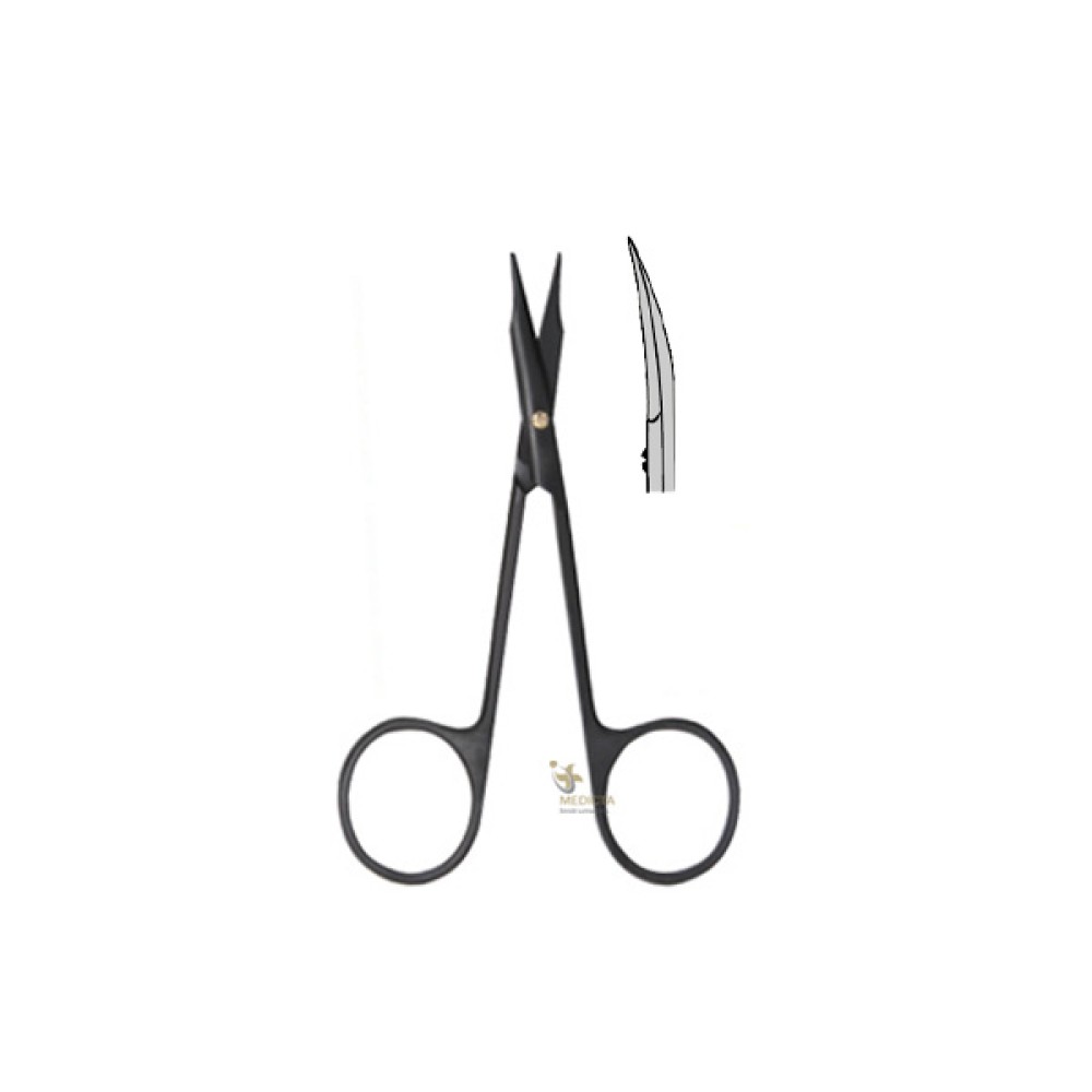 Stevens Tenotomy Scissor Supercut Titanium Black Coated 11.5cm Curved Sharp Pointed Tips