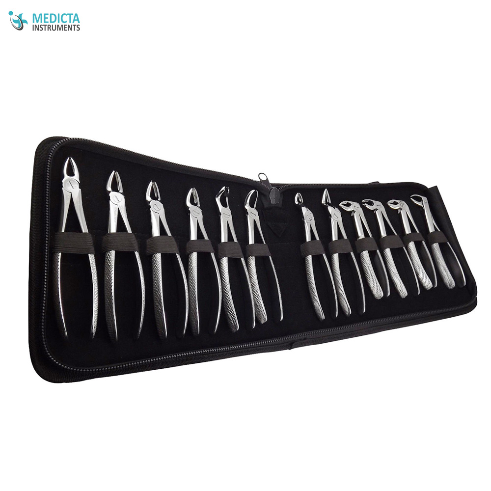 Extracting Forceps Set of 12 Pcs - Dental Extraction Forceps Kit