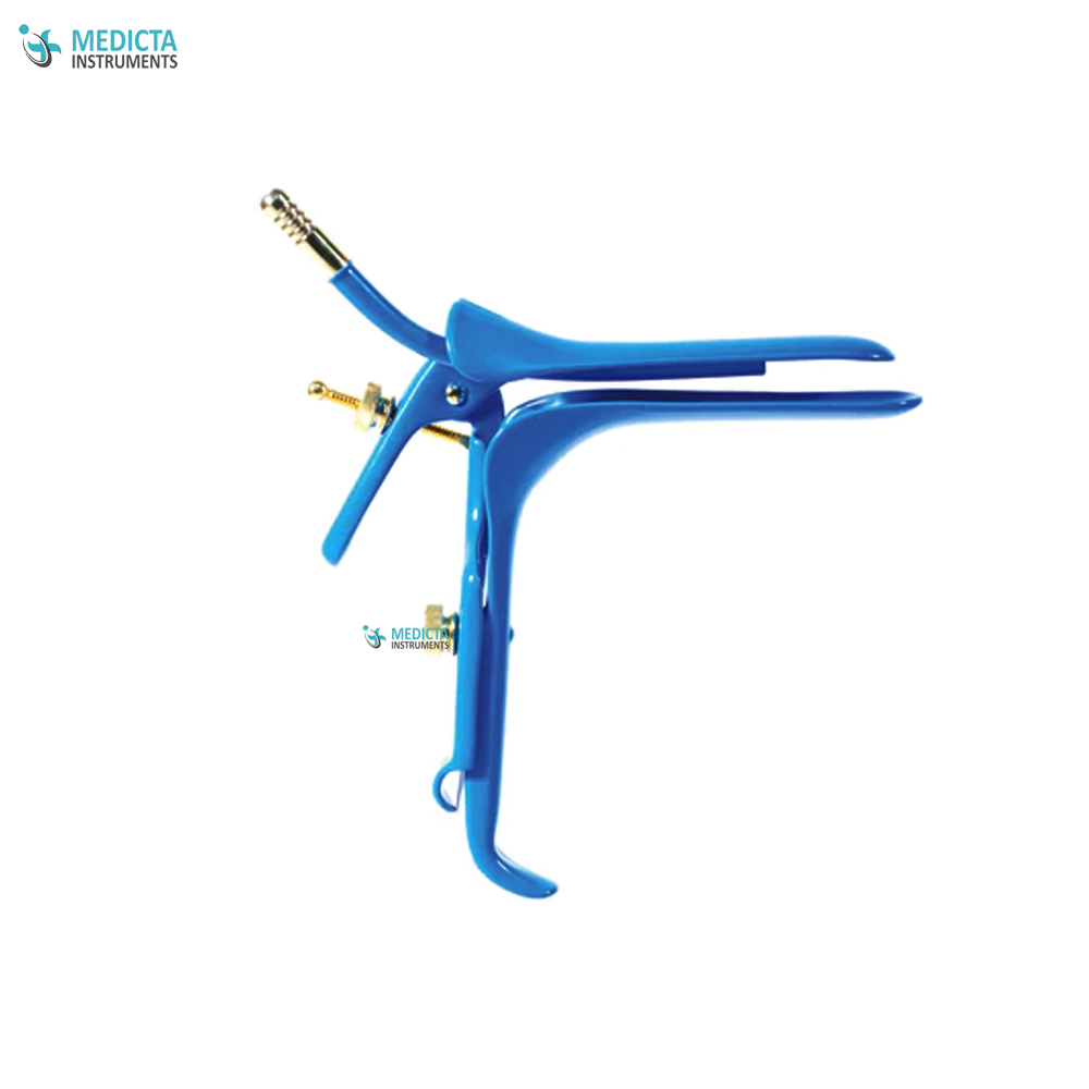 Graves Vaginal Speculum LEEP Blue Coated Large Size - Insulated Retractors