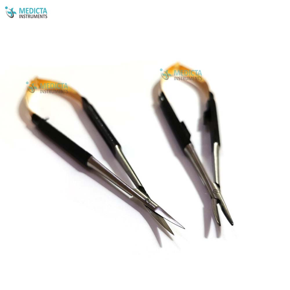 T.C Castroviejo Needle Holders and TC Micro scissors Set Curved