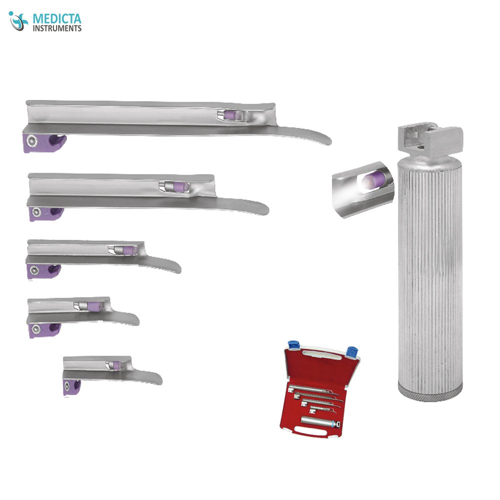 Laryngoscope Set – Small AA Handle With Miller Blades #0 And #1 For Anesthesia