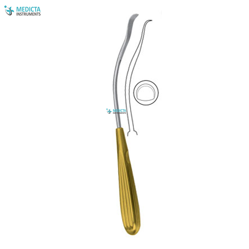 Midface Facial Dissector Half Curved 22.5cm 