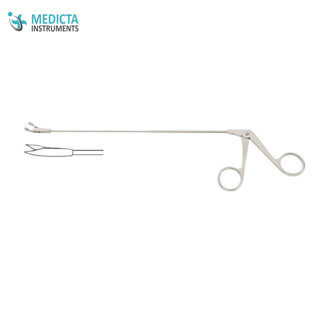 Grasping Scissors curved horizontal Instruments For Endolaryngeal Microsurgery 2mm
