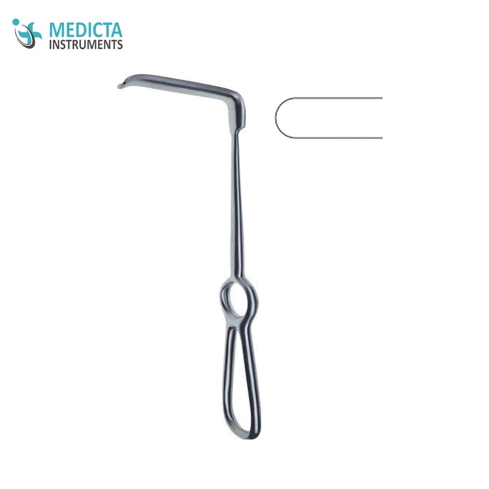 OBWEGESE curved down, non- traumatic, concave blade Soft Tissue Retractors 22 cm/8¾” 10 x 42 mm