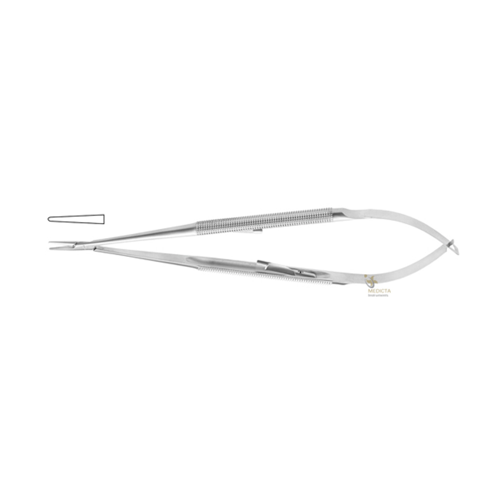 Micro Needle Holder 15cm 1mm Tip Straight with Lock